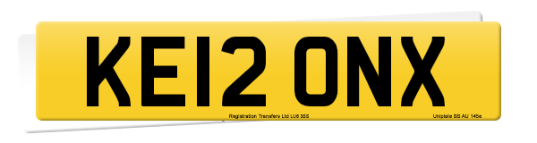 Registration number KE12 ONX